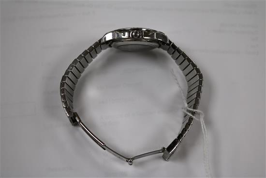 A ladys 2007/2008 stainless steel and diamond set Omega De Ville Co-Axial Chronometer wrist watch,